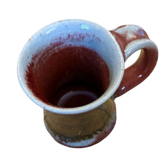 Small Hand-Thrown Ceramic Glaze-Dripped Sipping Mug or Pitcher - Picture 4 of 5